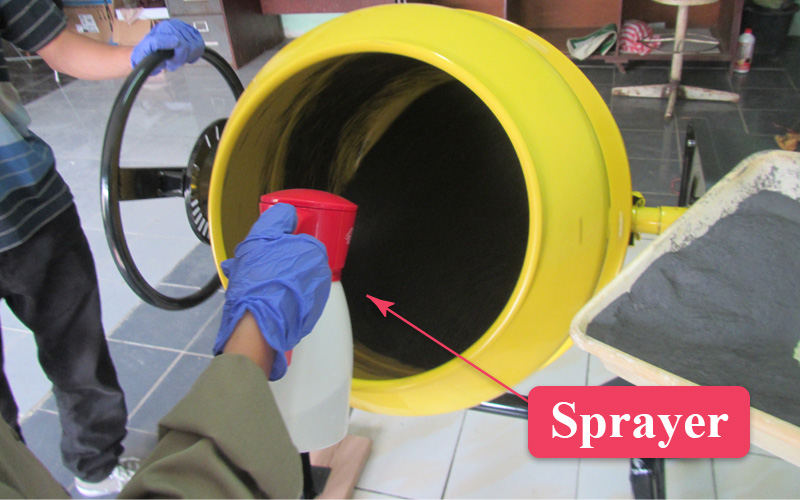 3. Water spray adequately and mixing.
